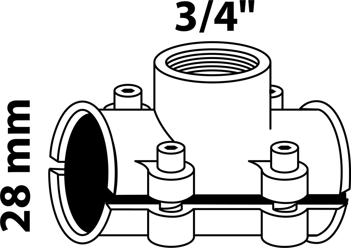 KIRCHHOFF MS tapklem, blanco, voor 28 mm x 3/4"BI