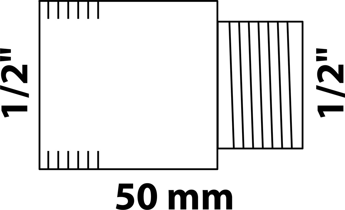 KIRCHHOFF MS kraan verlengstuk, chroom, 1/2" x 50 mm