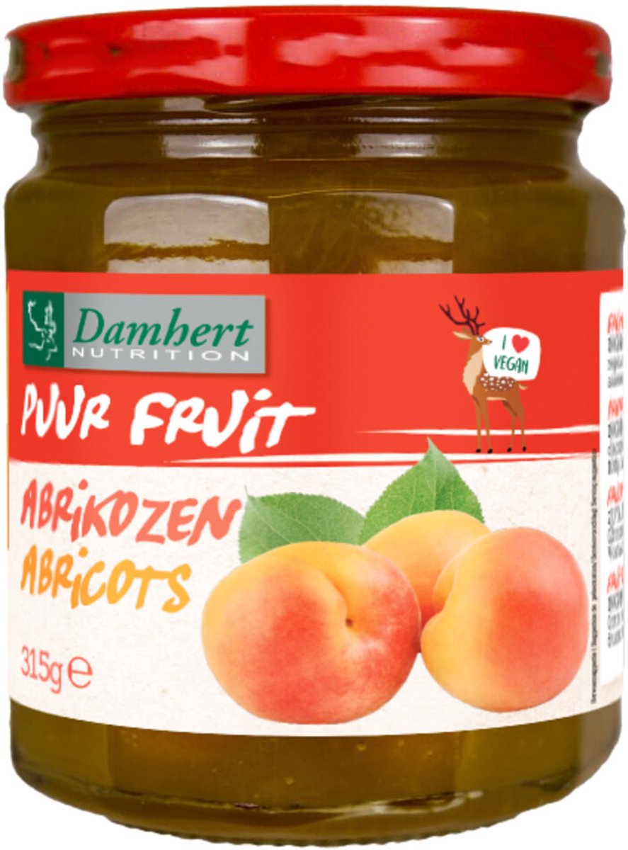 Damhert Puur Fruit Confituur Abrikozen - 6 x 315 gr - Voordeelverpakking