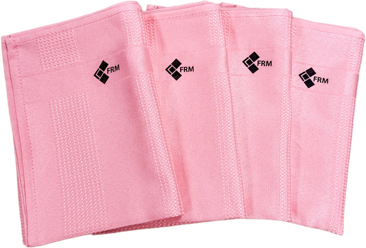 FRM Toverdoeken Roze – Set van 4 – Streeploze Schoonmaakdoeken voor Ramen, Glas & Badkamer – Schoonmaken Zonder Schoonmaakmiddel – Herbruikbaar