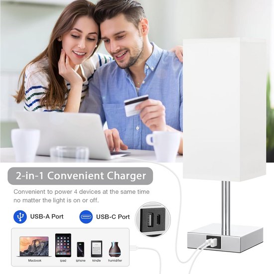 Dimbare Bedlamp met USB-C en USB-A Poorten — afbeelding 4