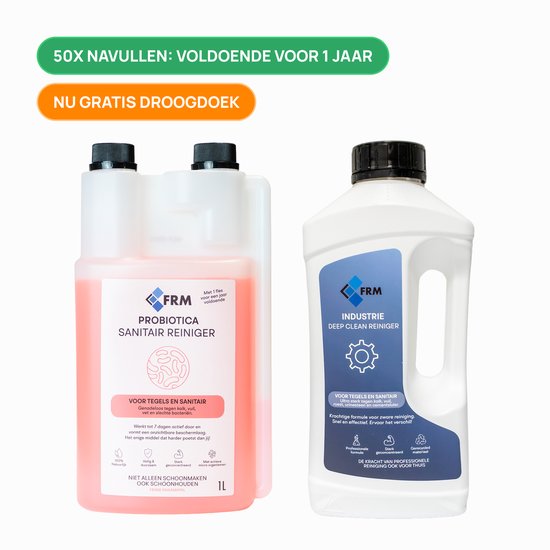 Foto: Frm probiotica sanitair deep clean reiniger het complete systeem voor een cht schone badkamer