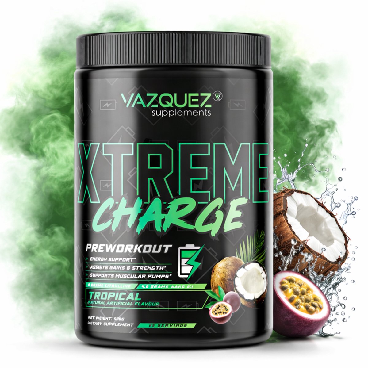 Pre Workout - TaxiTropicana - Inclusief Shake Beker bij 2 stuks - 400 gram - Energie - Caffeine - Voor je training - Boost