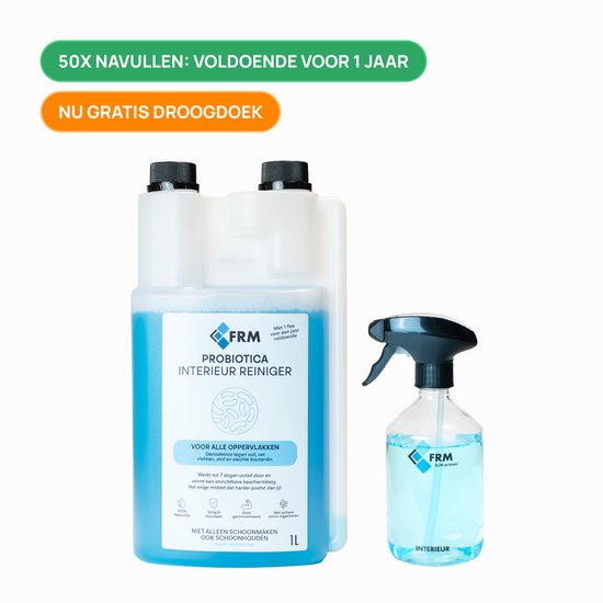 FRM Probiotica Interieur starterspakket - Natuurlijk, Veilig & Krachtig - Werkt 7 dagen door - Voor meubels, Aanrecht, Keuken & Meer