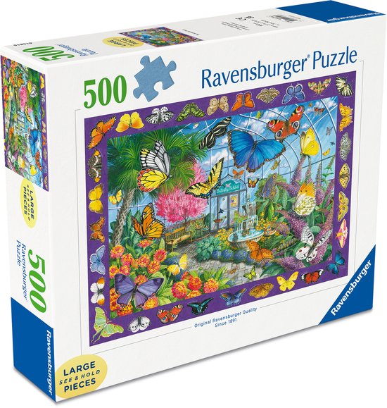 Foto: Ravensburger butterfly place legpuzzel 500 stukjes
