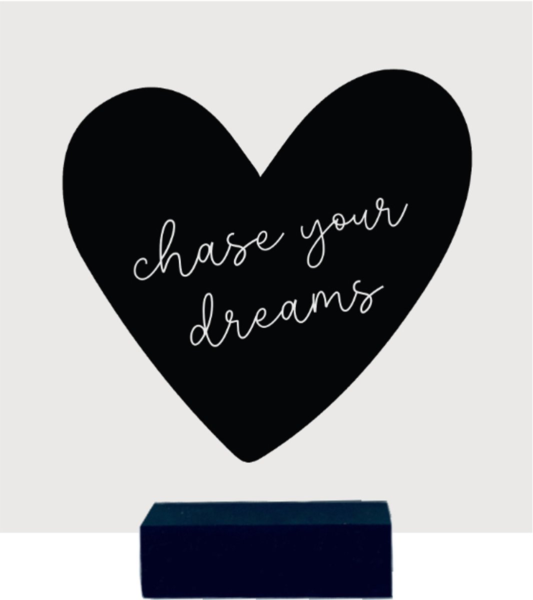 CHASE YOUR DREAMS | tegeltje van forex | 13 x 13 cm | met zwarte houder
