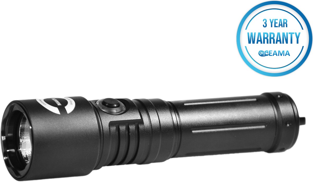 Oceama Manta - Duiklamp - Zaklamp voor onderwater - LED 2000 - Zwart