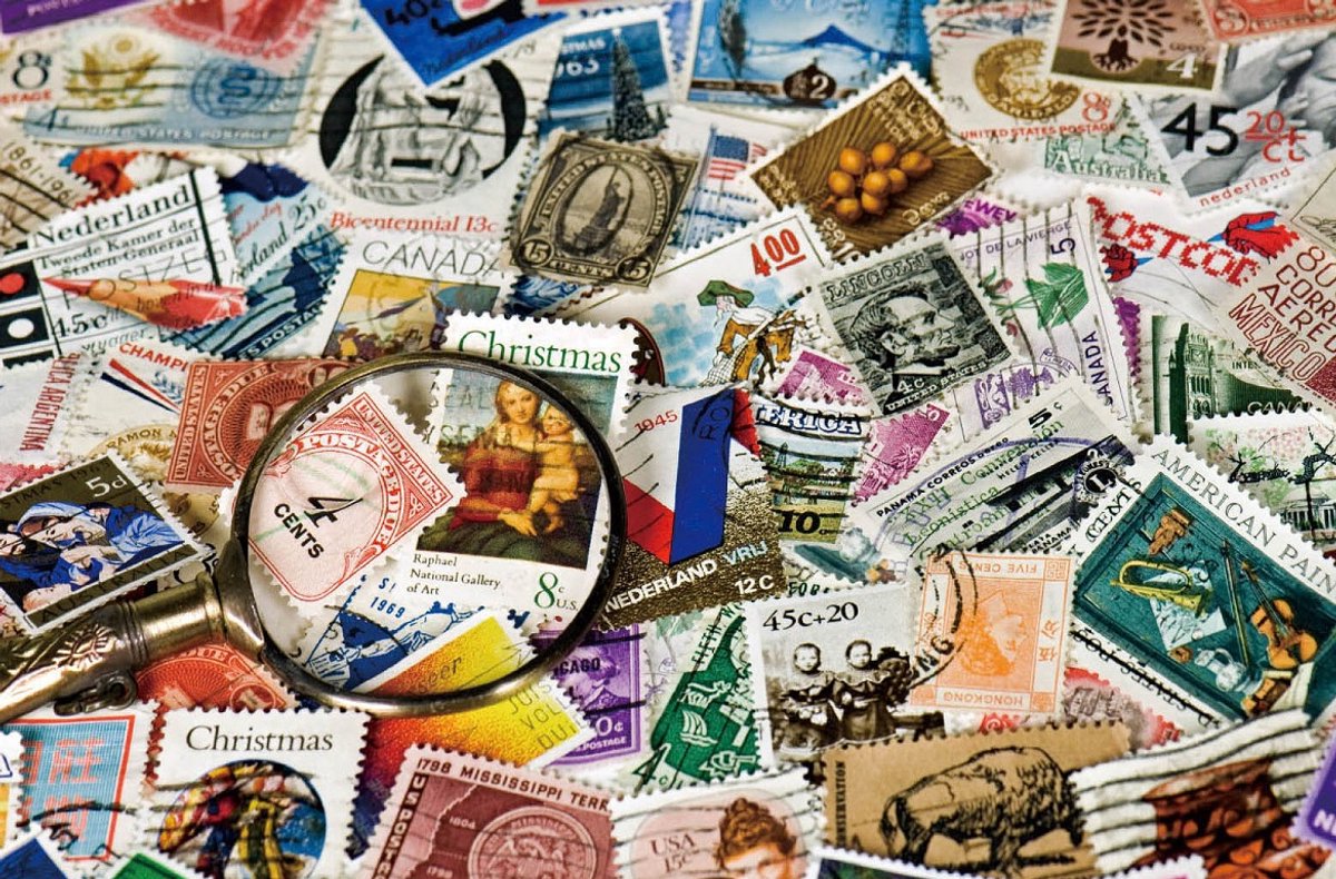 JigSaw Vintage Postzegels Stamps Legpuzzel 1000 Stukjes Puzzel 50 x 70 cm Puzzle Vanaf 14+