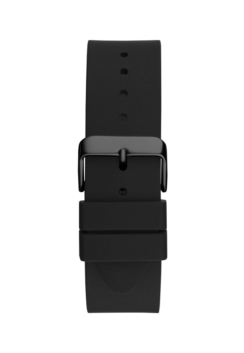 Guess Destination Quartz Analoog Horloge Zwart Behuizing: 100% Roestvrij Staal| Armband: Siliconen 46 mm U1378G2M