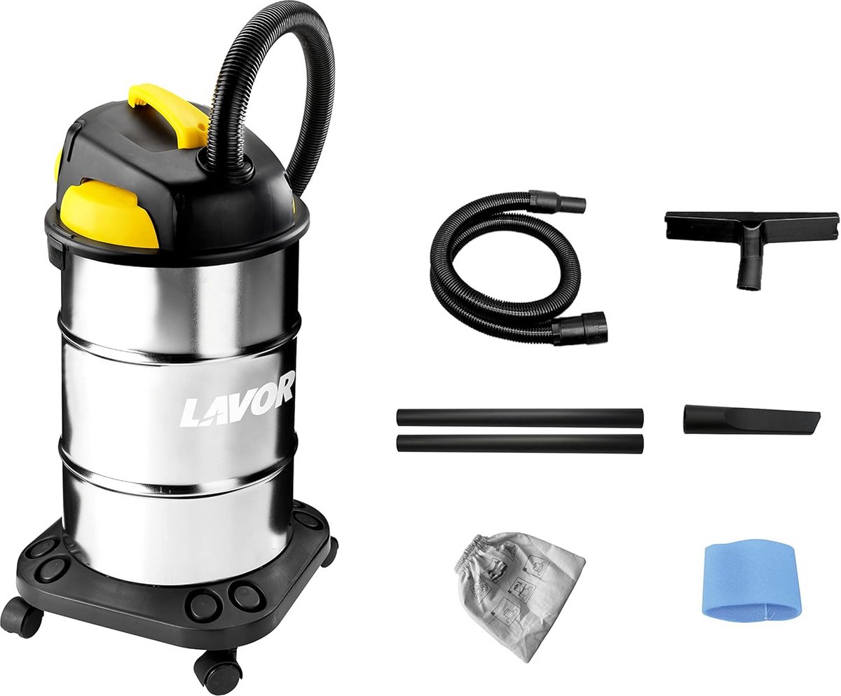 Natte en droge stofzuiger 30 liter met 1200W motor en accessoires