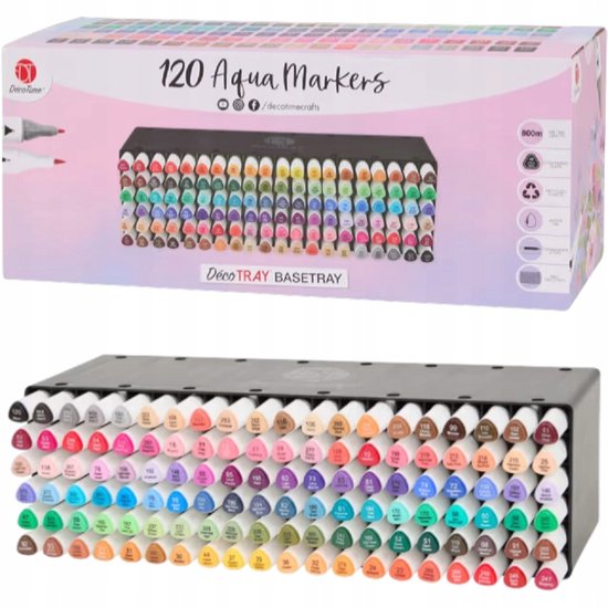 Marqueurs jumeaux DécoTime - 120 pièces - Haute Qualité - Marqueurs Aqua