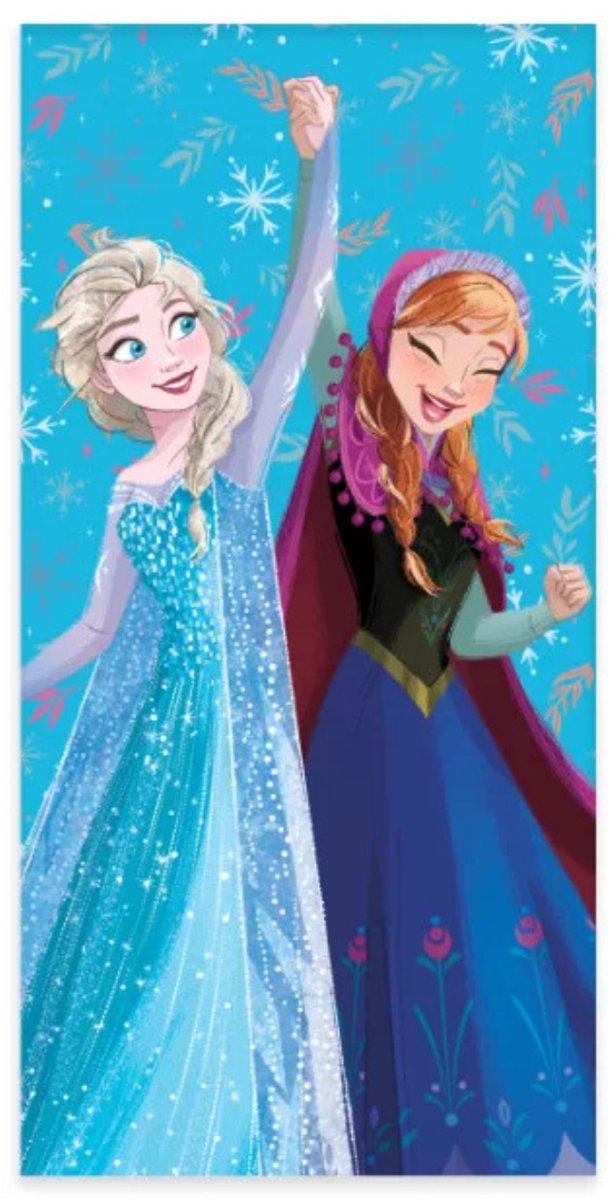 Disney Frozen Strandhanddoek - 60 x 120 cm - Badlaken - Handdoek - Badkamer - Cheerfulness - Voor kinderen - Voor meisjes - Blauw