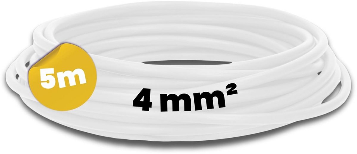5 Meter H07V-K 4 mm² Witte Fijndradige Installatiedraad voor Schakelkast