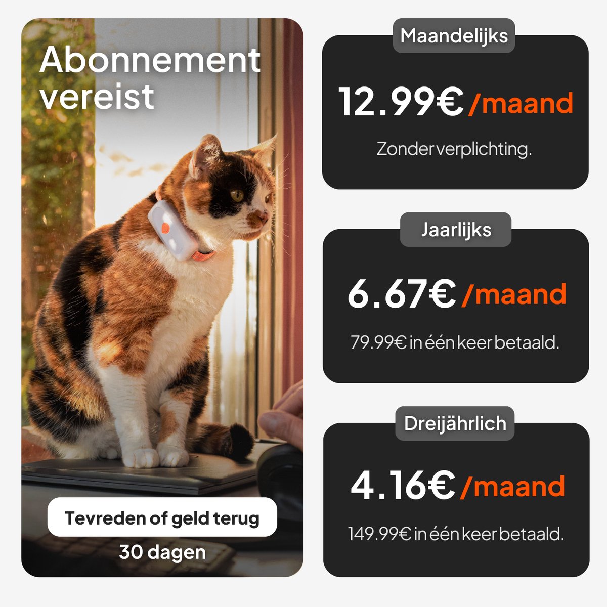 Weenect Cat XS White edition - NIEUWE GPS-kattenhalsband | Real-time GPS-minitracker voor katten | Kleinste op de markt | Abonnement | Halsband inbegrepen | Levenslange garantie thumbnail 2