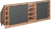 Vicco Rion Ensemble d'armoires pour mur incliné – 210 cm Ensemble de 5 Anthracite-or