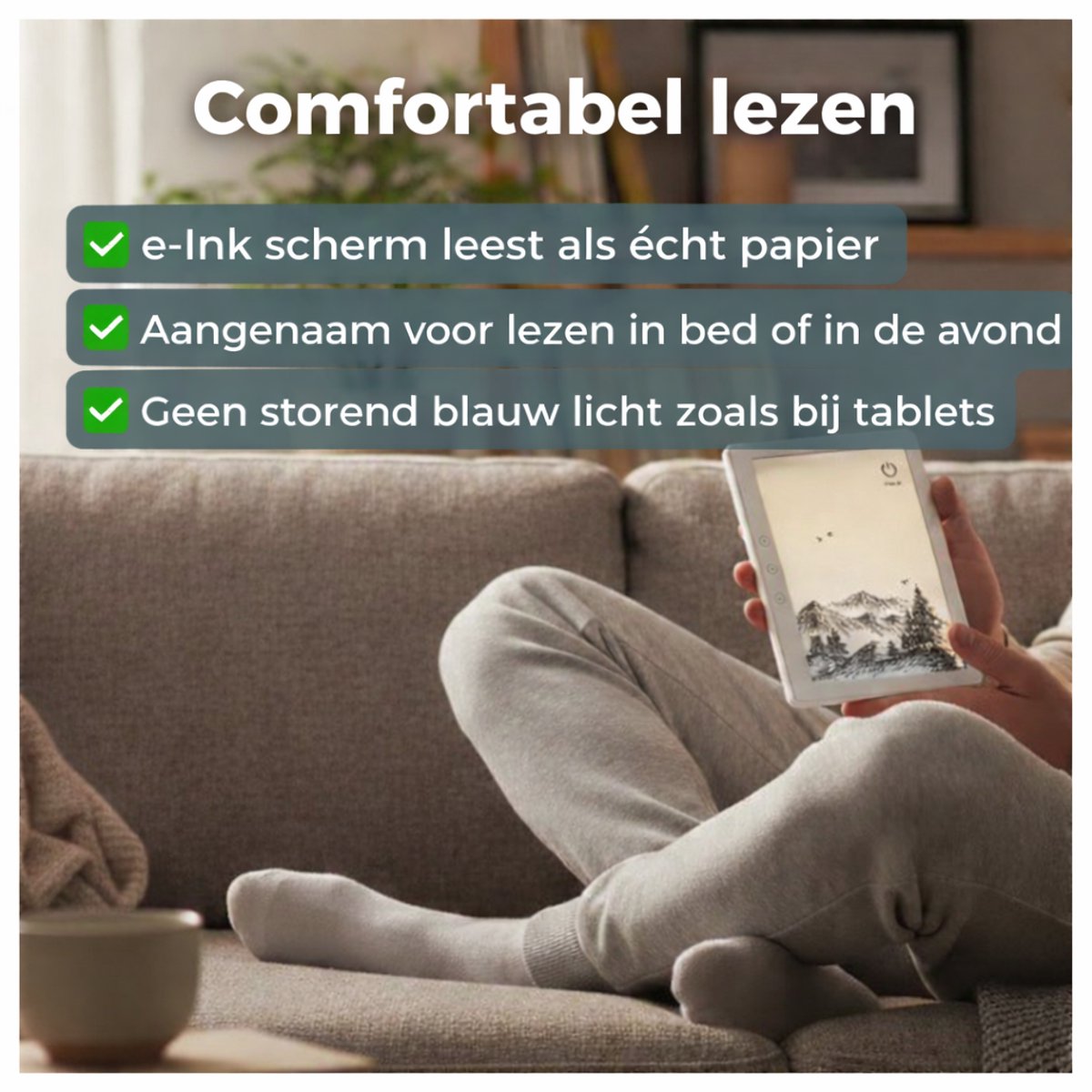 Haussgoods E-Reader 6 inch E-Ink met Harde Cover en Stretch - afbeelding 2