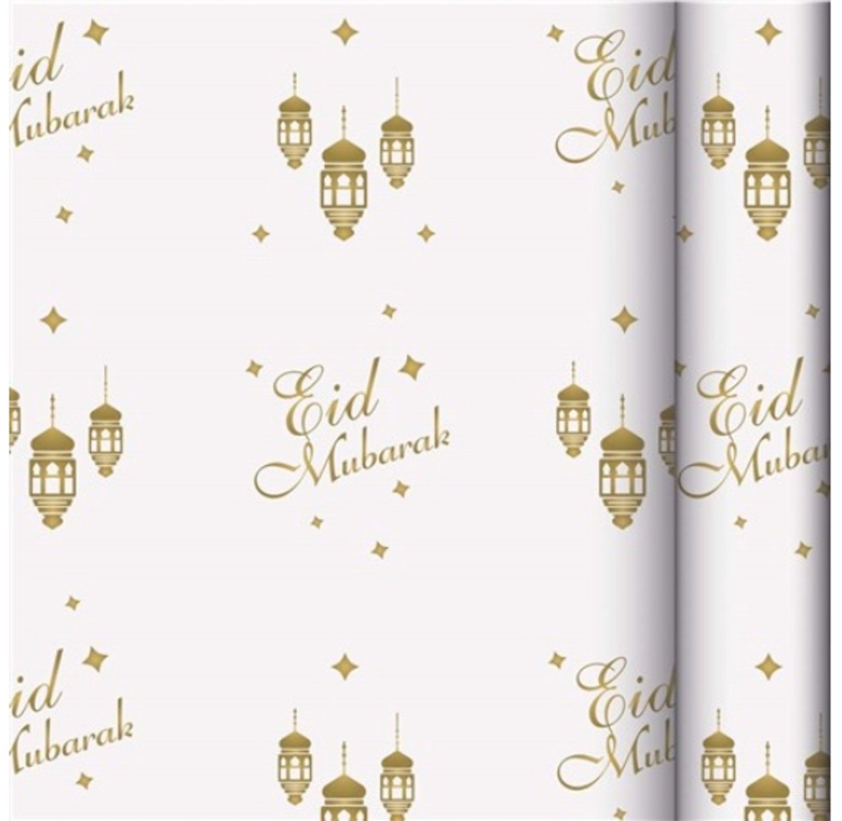 Cadeaupapier Eid Mubarak - Goud - 200x70cm - 2 rollen