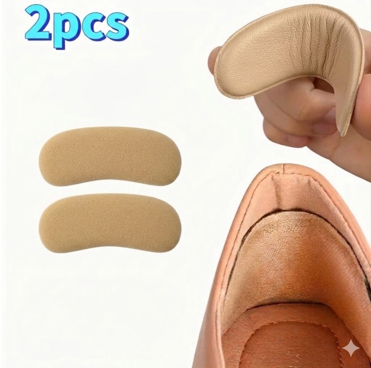 2 stuks zoolbeschermers voor heren, ter bescherming tegen slijtage, blaren en voor het verbeteren van de kleding /beige/