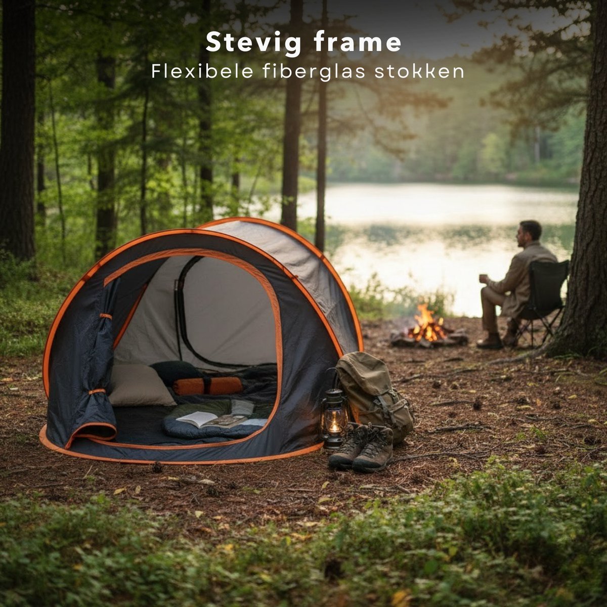 Cheqo® Pop Up Tent 2 Persoons - Pop Up Tent - Popuptent 2 Persoons - Popuptent - Campingtent 2 Persoons - Kampeertent 2 Persoons - Automatische Tent 2 Persoons - Werptent 2 Persoons - Koepeltent 2 Persoons – foto 5