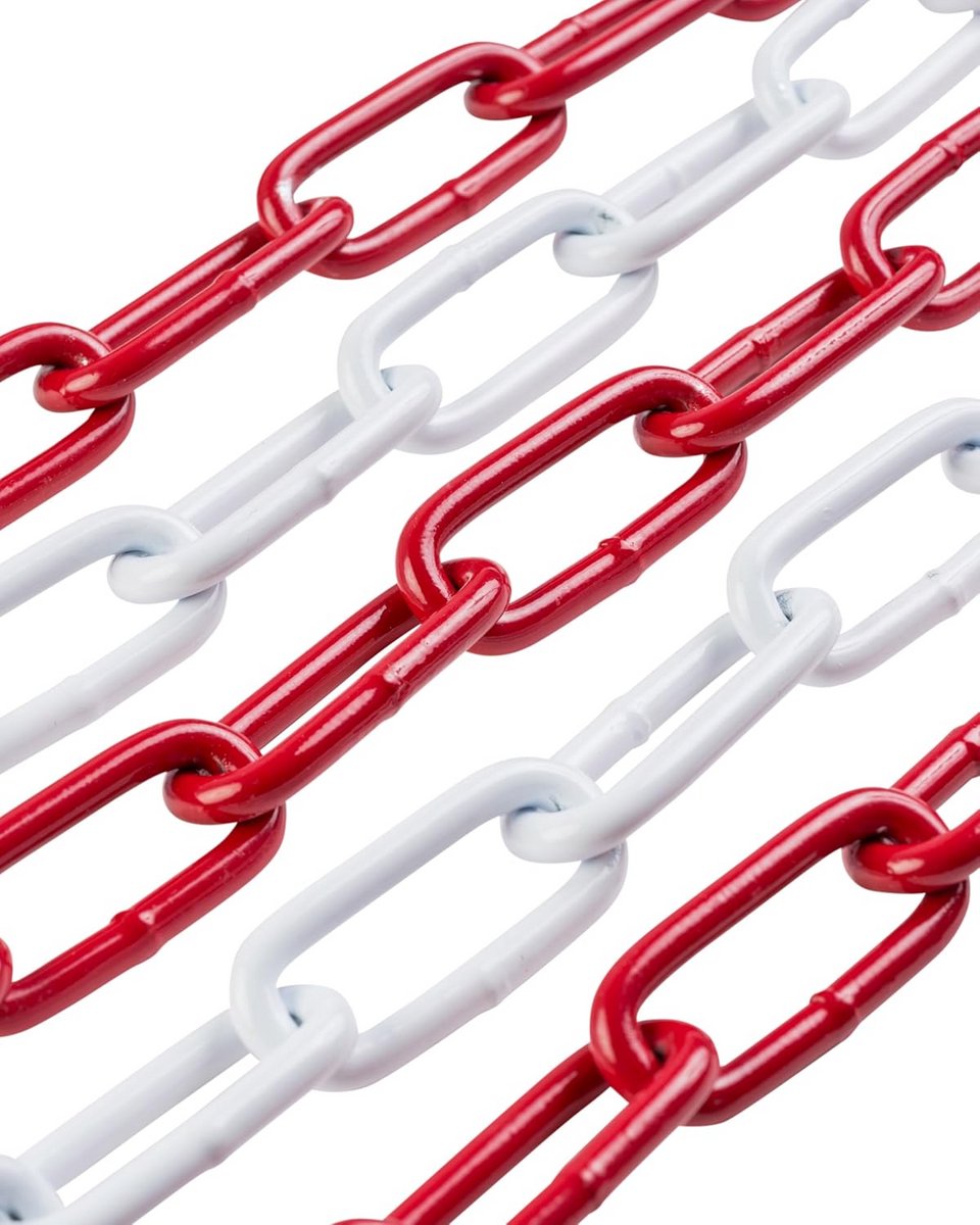 Ronde stalen ketting, 6 mm dik, 15 m lengte, verzinkt staal, lange schakels, 160 kg draagkracht