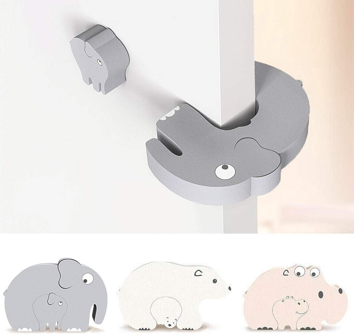 Multifunctionele Deurstopper en Vingerbeschermers voor Baby's en Kinderen - 3 Stuks