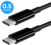 Nuvance Usb C Kabel - 100W - Usb C naar Usb C - 0.5 Meter - Usb-C Kabels - Snellader - 480Mb/ps Data - Usb C Oplader - Zwart