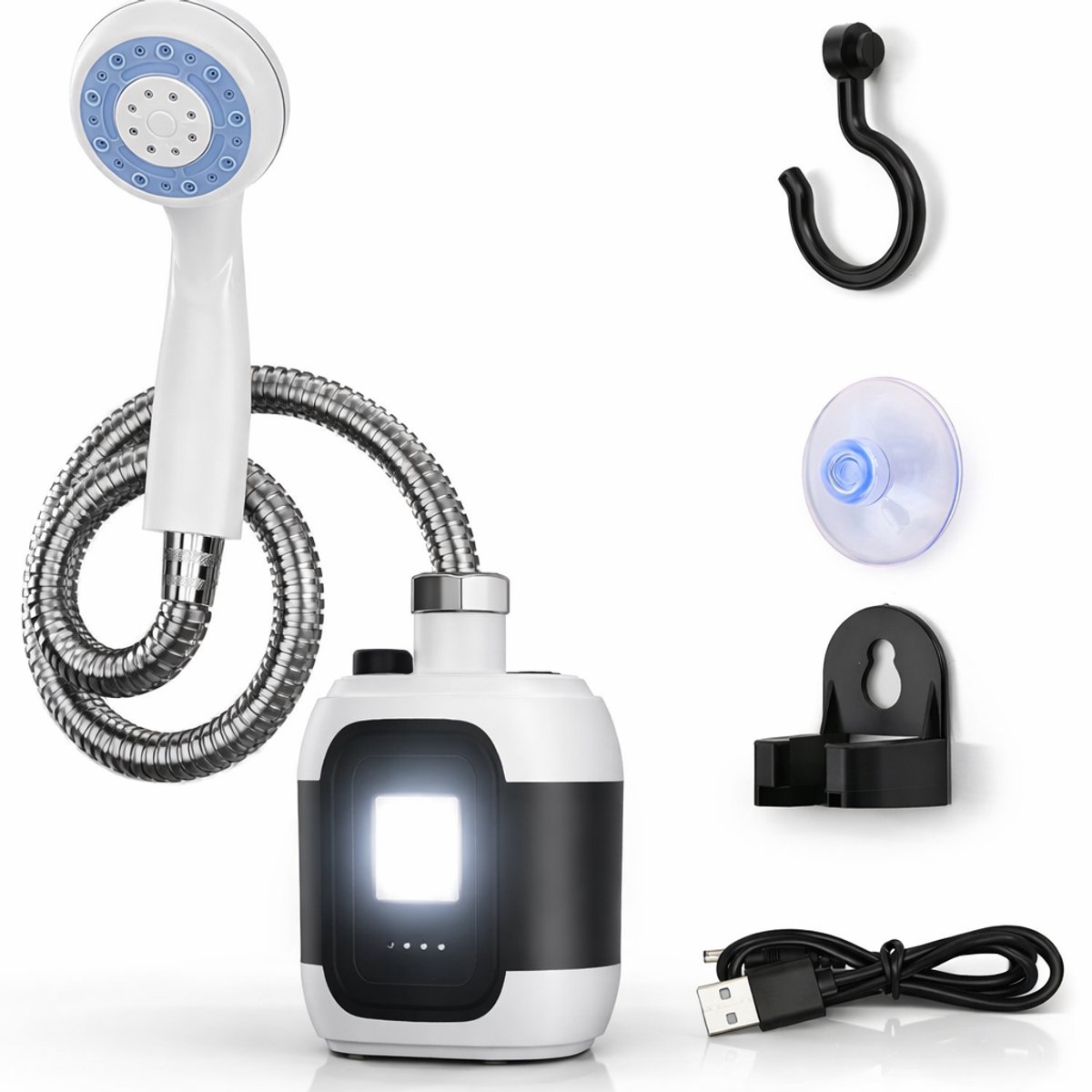 SMH LINE® Camping Douche - Buitendouche - Tuindouche - Draagbare Douche - Mobiele Douche - Incl. douchkop en oplaadbare Accu - HYDROPORT