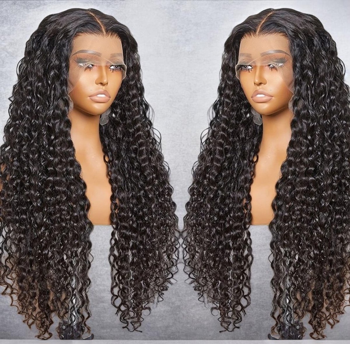 Brazilian Deep Wave Remy Human Hair Wig - 26 Inch (65 cm) – 13x4 Lace Front Pruik- Donkerbruin – Golvende Echt Haar Damespruik- Frazimashop