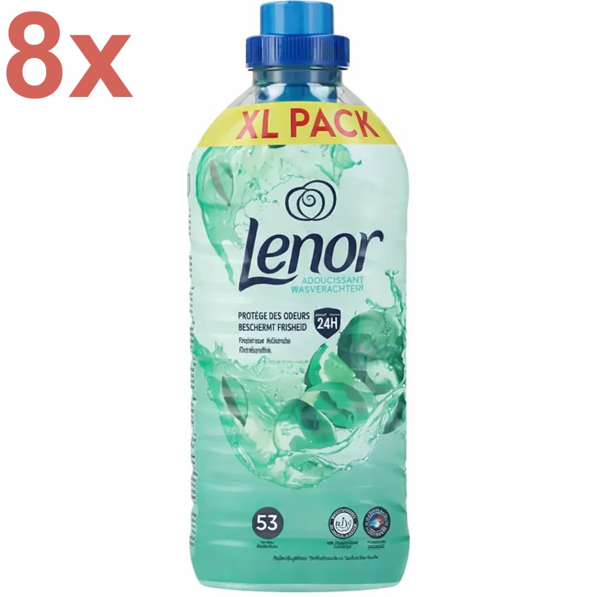 Lenor Ochtendfris Wasverzachter Voordeelverpakking – 8 x 1113 ml – 424 Wasbeurten – Langdurige Frisheid – Extra Zachte Was