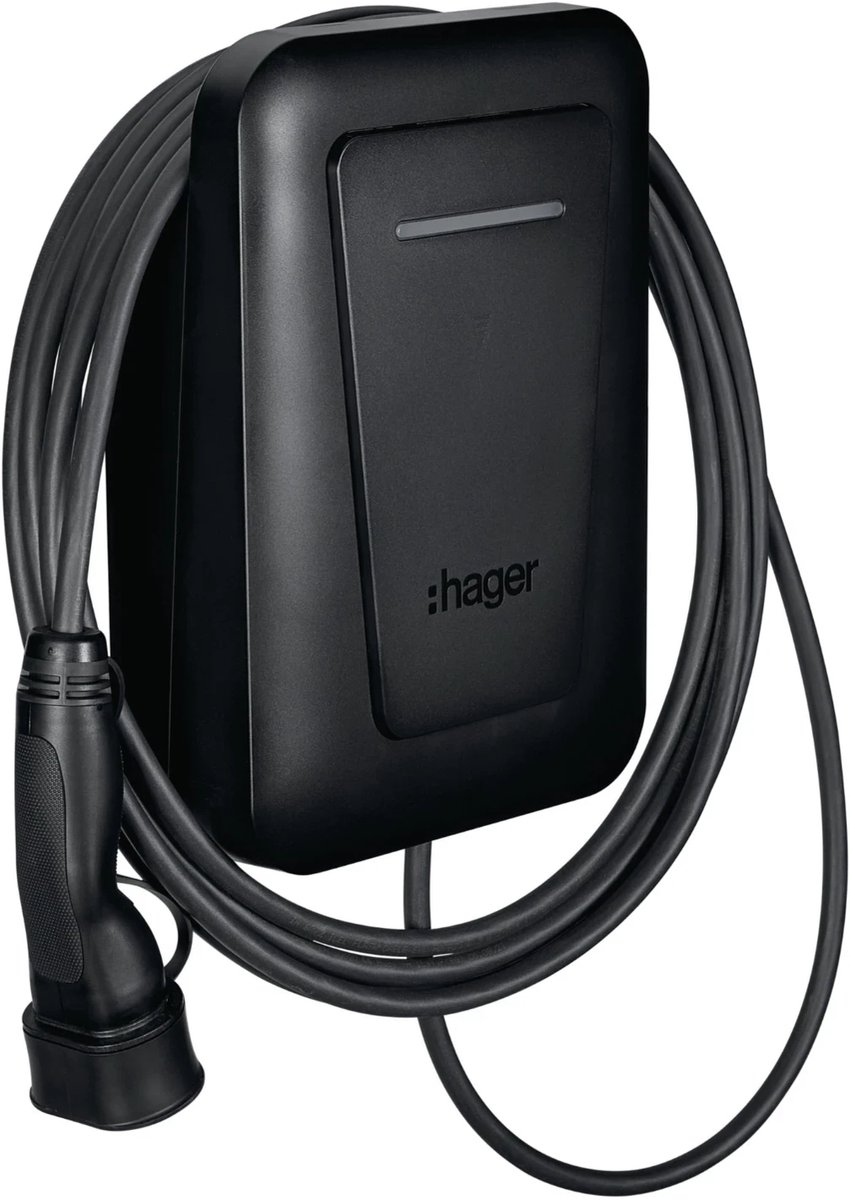 Hager witty one laadpaal met kabel 6,5 m, T2, 11 kW - XVR111C