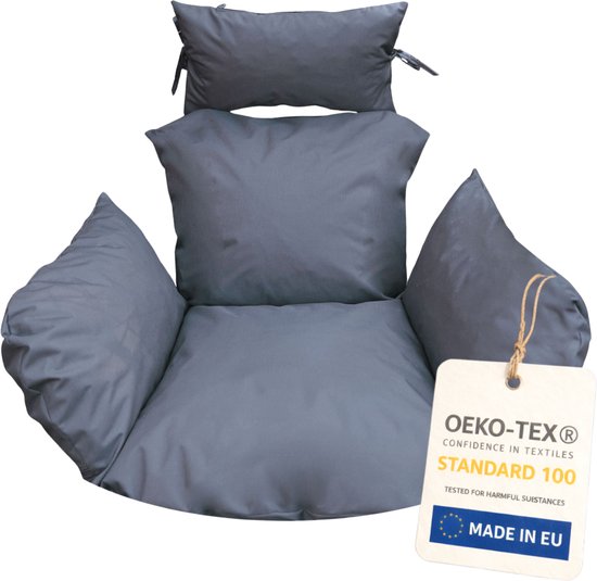 Rond polyrotan hangstoelkussen, wit, 80 x 80 cm, comfortabel en