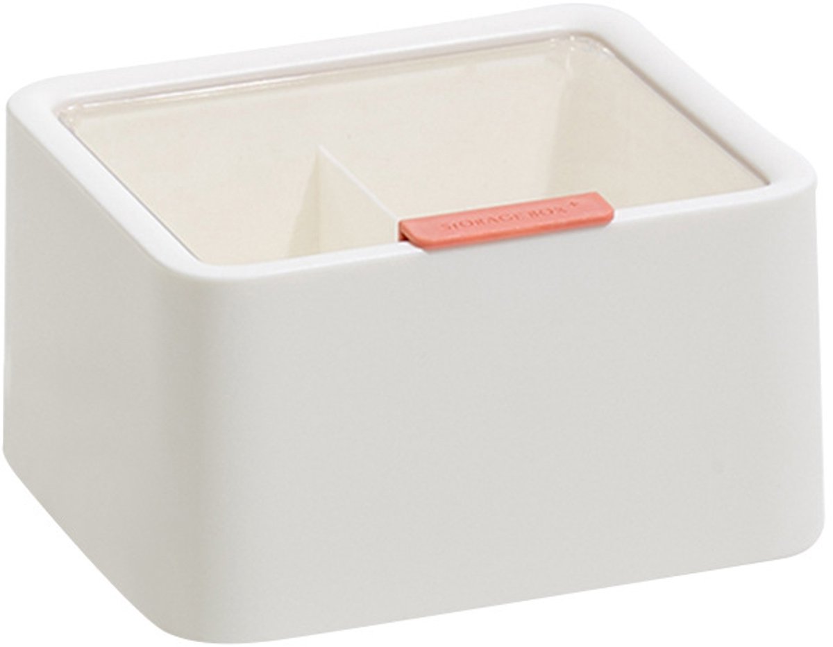 Oneay (1 stuk) Opbergdoos voor wattenstaafjes met transparant deksel, geschikt voor badkamer en andere huishoudelijke opbergdoeleinden.