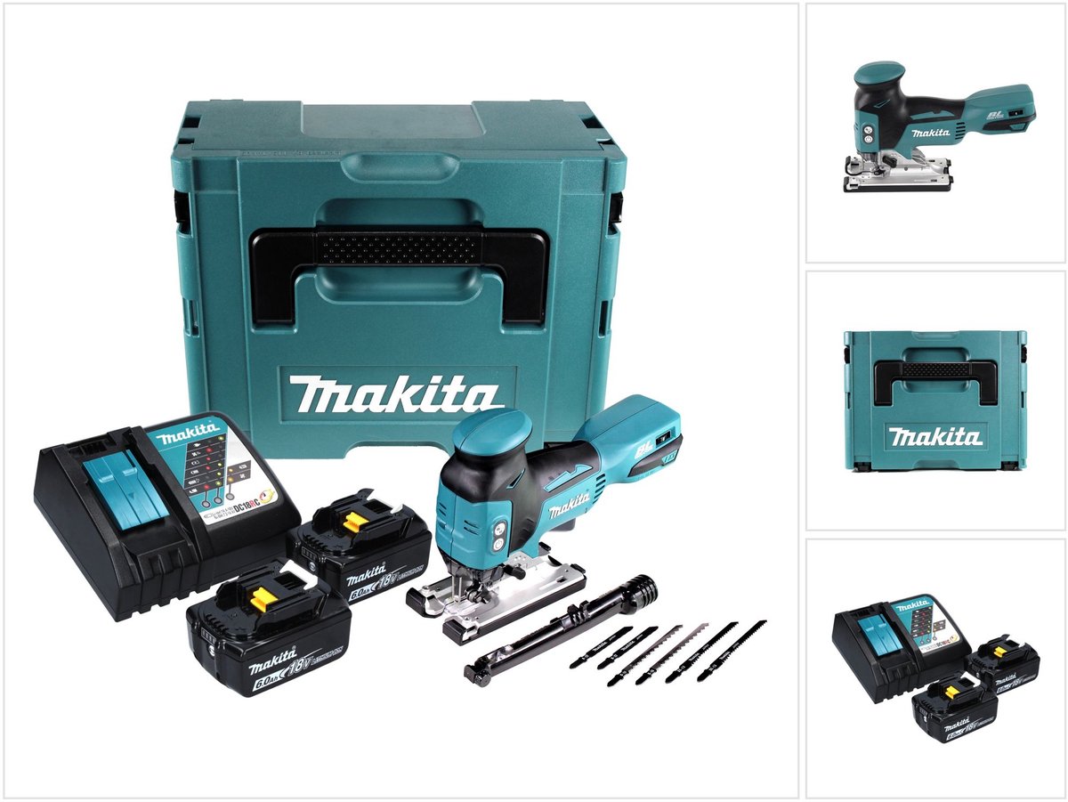 Makita DJV 181 RGJ accu pendelzaag 18 V borstelloos + 2x accu 6,0 Ah + oplader + Makpac