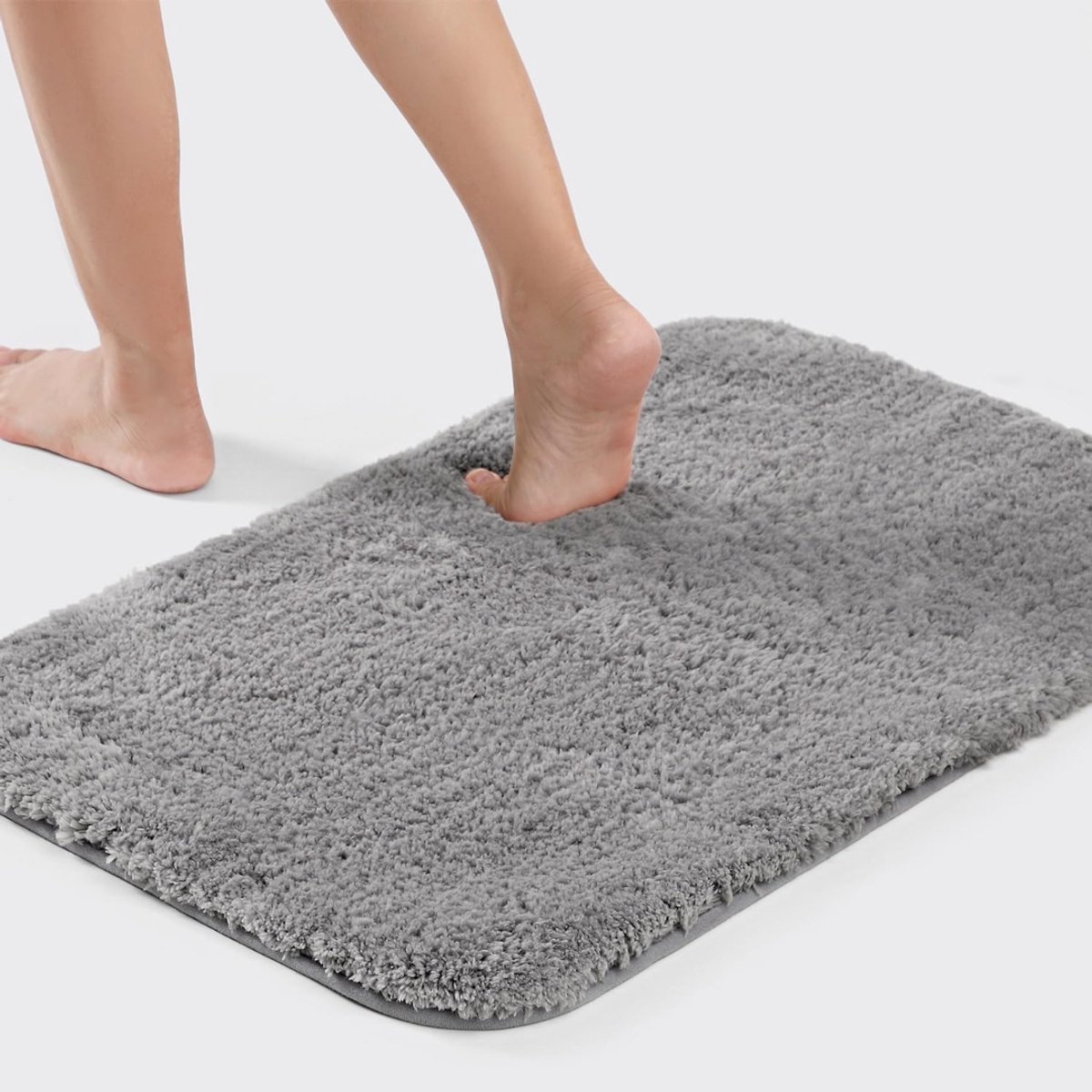 Microvezel badmat - 50 x 80 cm - wasbaar douchemat - zeer absorberend badtapijt - antislip - sneldrogend - grijs