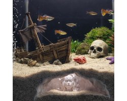T3D Aquarium Grot Medusa – Aquarium Decoratie Steen – Schuilplaats voor Vissen & Garnalen – Aquarium Ornament – Wit
