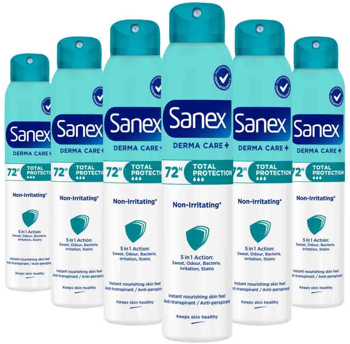 Sanex Deodorant Spray 5in1 Total Protection - 6 x 200 ml - Voordeelverpakking