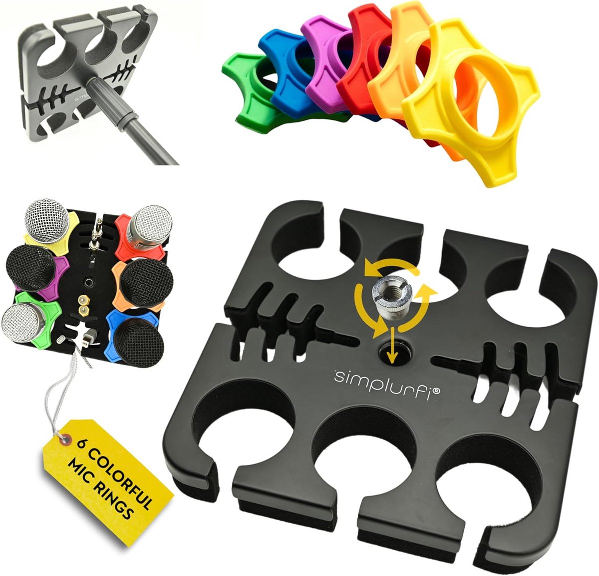 Microfoon Houder en Kabel Organisatie Tool voor maximaal 6 Microfoons