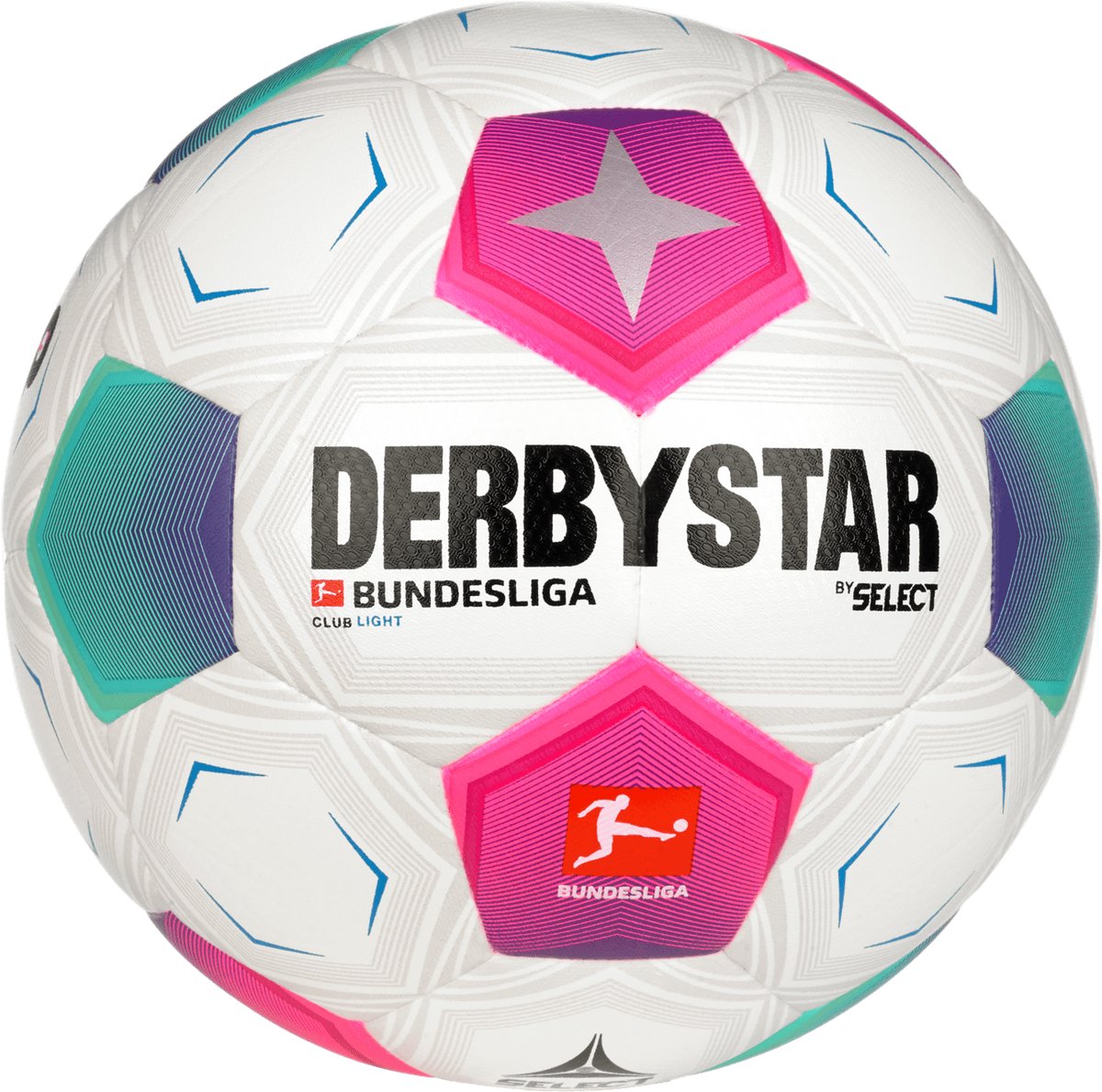 Derbystar Jeugd Voetbal Club Light Wit groen pink Maat 5