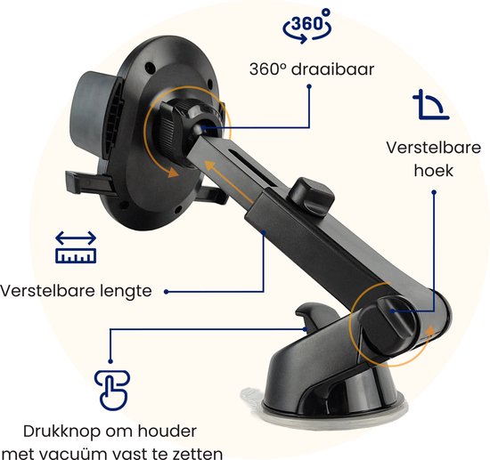 R2B GSM Houder Auto - Raam/Dashboard - Mobiel Houder Auto - Autohouder - Telefoonhouder Auto - Telefoonhouders Auto - Telefoon Houder - Auto Telefoonhouder - Phone Holder Car