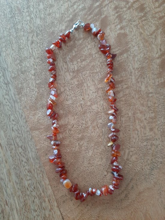 Splitketting Carneool met natuurlijke stenen