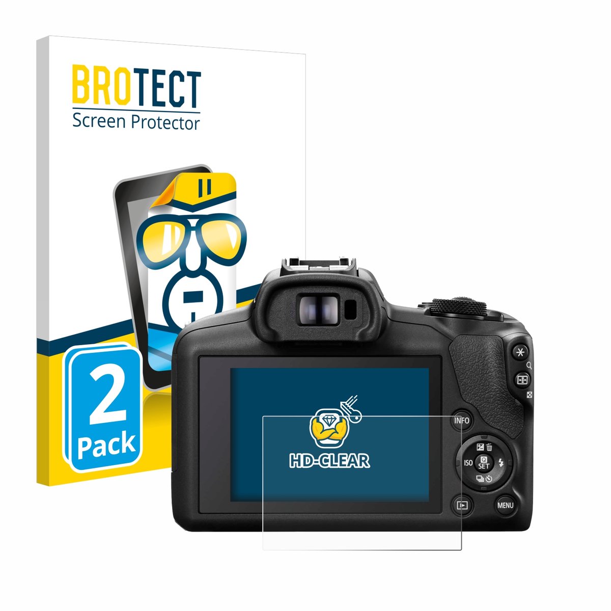 BROTECT - Screenprotector voor Canon EOS R100 - Folie Beschermfolie transparant 2 Stuks