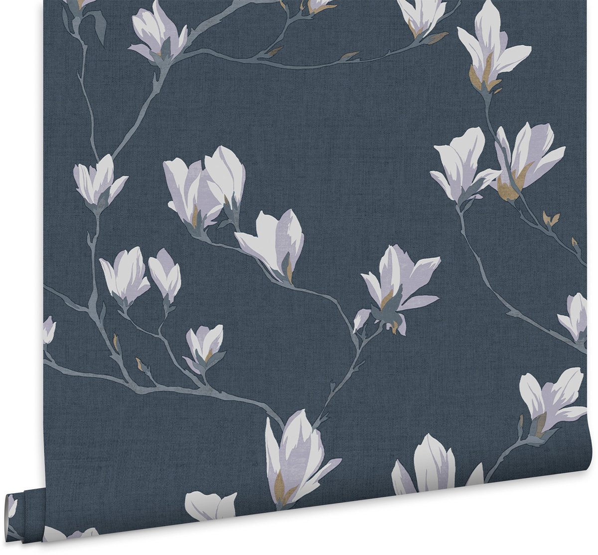 Laura Ashley Magnolia Grove Behang - Bloemen - 10mx52cm - Grijs