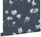 Laura Ashley Magnolia Grove Behang - Bloemen - 10mx52cm - Grijs