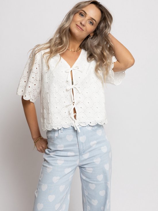 LXS - the female concept - 2612-9149-004 Blouse pour dames - Taille M - Wit de