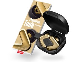 Alpine Tune Oordopjes Festival - Concert Oordopjes met Geluidsdemping - Hifi Geluidskwaliteit - 19dB Gehoorbescherming met Helder Geluid - 4 Maten Oordoppen - Voor Concerten, Feesten, Raves & Clubs - Goud