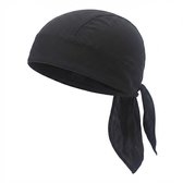 Zwarte mesh bandana met lange, overlappende linten.