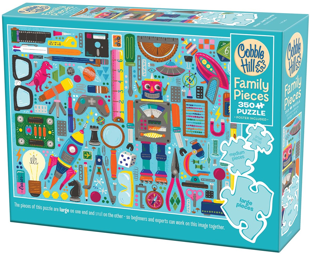Cobble Hill puzzel speelgoed Nerdy Junk Drawer 350 stukjes familie.