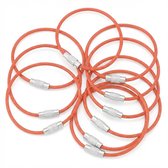 Ensemble de câble porte-clés rouge – 10 anneaux de clés en acier inoxydable avec câble en acier – porte-clés flexible avec fermeture à vis – porte-clés robustes pour clés, bagages et accessoires