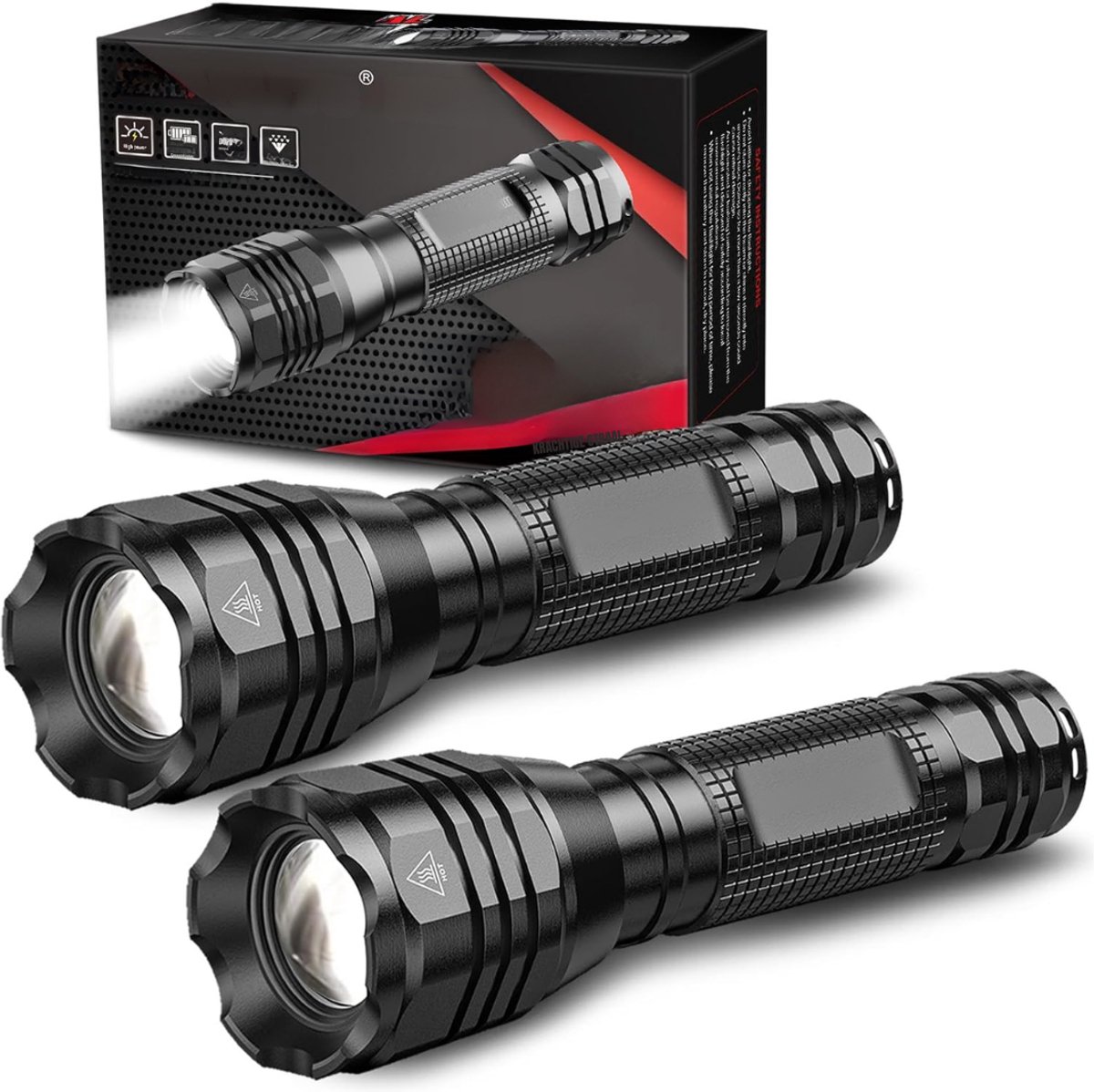 Zyrex® Zaklamp op batterijen - Zaklamp - Zaklampen - Zwart - 13cm x 4cm x 4cm
