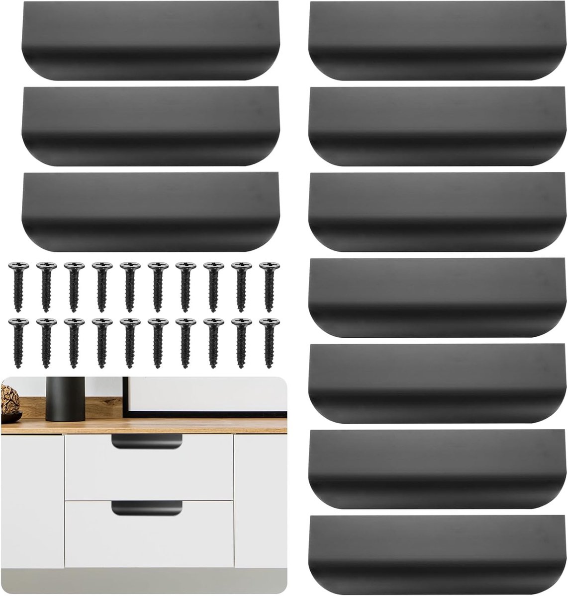 Kastgrepen - Meubelgrepen - Handgrepen - Deurgreep zwart - handgrepen kast - Aluminum - Kastgrepen voor Kastdeur en Meubels - Gat afstand 120 MM - 10 stuks - van Imperatoris